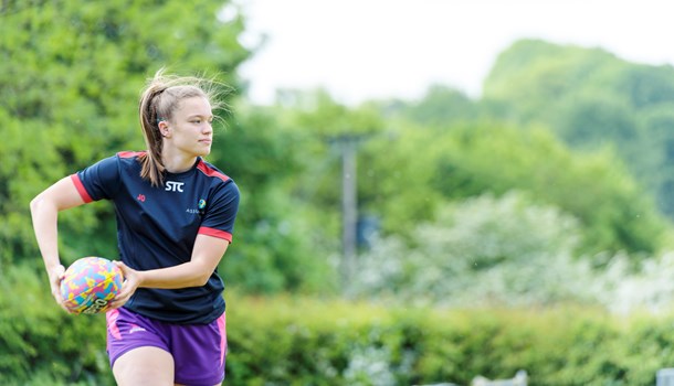 Jodie (17) playing rugby