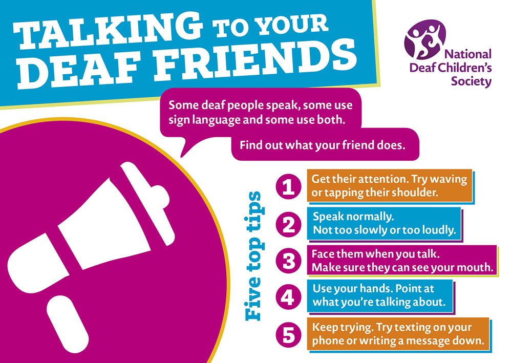 Talking to your deaf friends - postcard